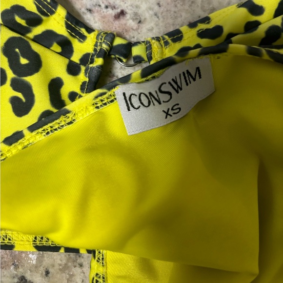 Icon Swim Neon Yellow Leopard Print Bikini - Picture 5 of 6